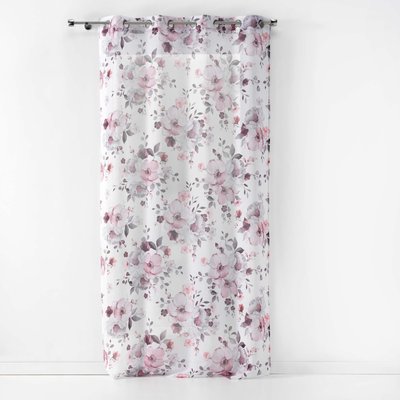 Rideau panneau a oeillets Voile Collection Bouquet de fleurs DOUCEUR D'INTÉRIEUR