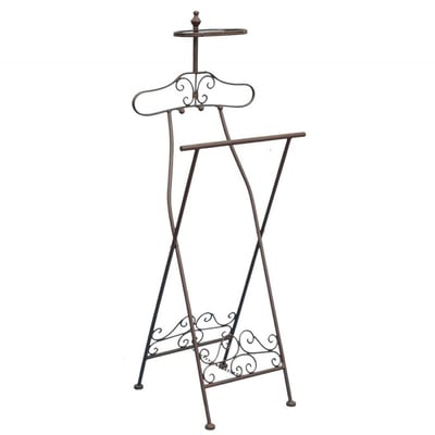 Valet de chambre en fer forgé marron 46x41x121cm WADIGA