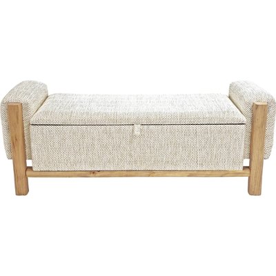 Banc coffre naturel avec assise rembourrée et accoudoirs RECOLLECTION