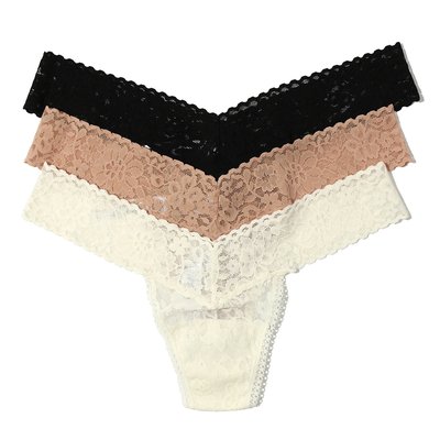 Pack de 3 String en dentelle à taille basse HANKY PANKY
