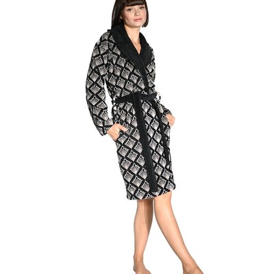 Peignoir col châle velours mi-long PALIMA SENSEI MAISON