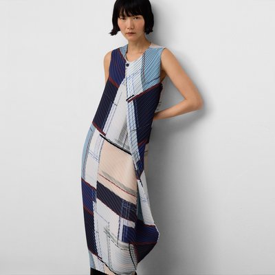 Robe midi en crinkle imprimé ADOLFO DOMINGUEZ