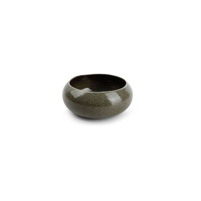 Bol Rond Curvo En Porcelaine Marron-vert 15 X 6,5 Cm F2D