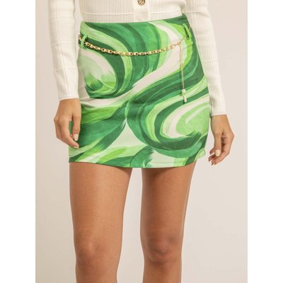 Jupe Courte Motifs Avec Ceinture Xevry DONA LISA