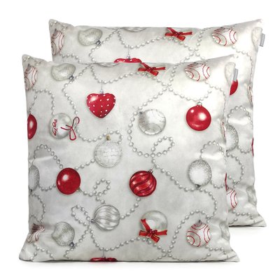 Lot de 2 housses de coussin en velour de NOËL XMAS DAYS NAF NAF HOME