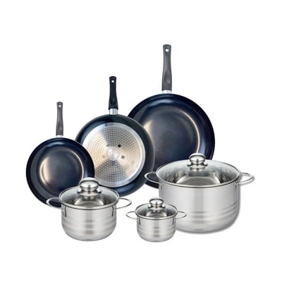 3 poêles 20/24/28cm + 3 faitouts 12/16/24cm PRIMA BRILLANT ELO