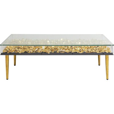 Table basse fleurs dorées 3D 120x60cm KARE DESIGN