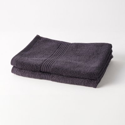 Lot de 2 serviettes de toilette coton uni ESSENTIAL TODAY