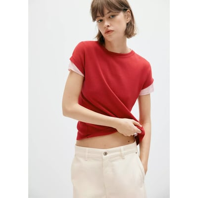 T-shirt maille manches courtes MANGO