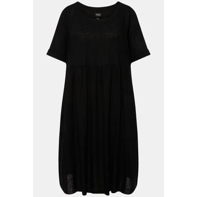 Robe en lin mélangé. Encolure ronde ULLA POPKEN