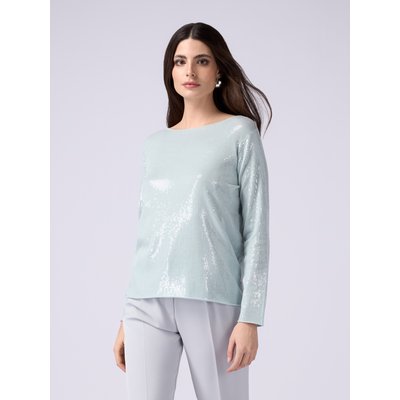 Pull réalisé en coton avec finition entièrement pailletée OLTRE