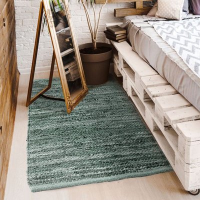 Tapis en cuir tressé THE DECO FACTORY