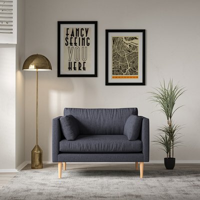 Gabriela Modern Soft Brushed Snuggle Chair with Light Wood Legs & Feather Fillings SO'HOME