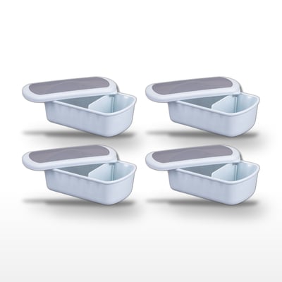 Lot de 4 lunch box compartimentées 1L avec 4 ustensiles STORAGE FACKELMANN
