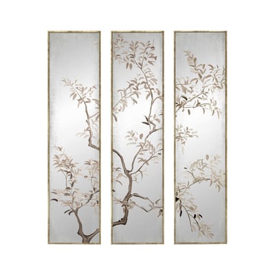 Miroir triptyque imprimé arbre 30x120cm EMDE