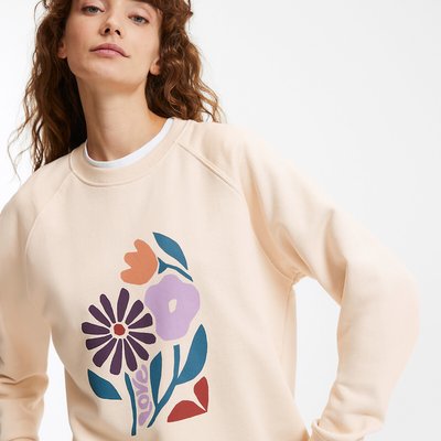 Sudadera con cuello redondo y estampado delante LA REDOUTE COLLECTIONS