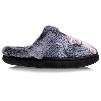 Chaussons Mules ultra confortables, bordure en imitation fourrure ISOTONER