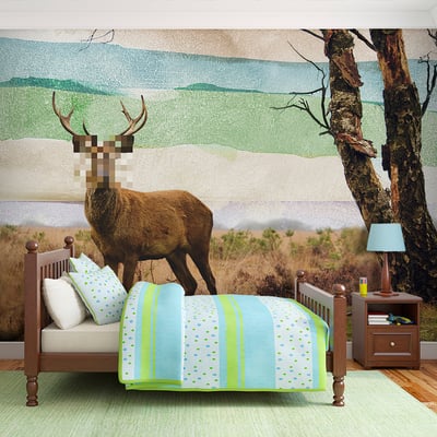 Papier peint intissé panoramique Animaux Cerf incognito EDEN