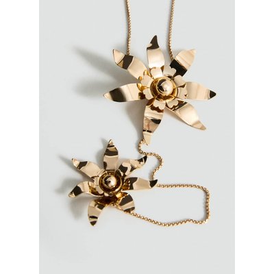 Collier long chaîne fleurs MANGO