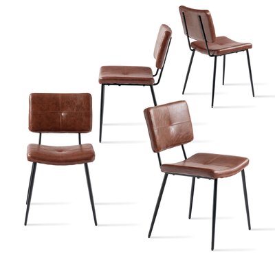 Lot de 4 chaises de salle à manger en simili rétro vintage, POMONA MEUBLES COSY