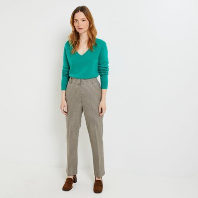 Pantalon droit plis cassé à carreaux, certifié Oeko-Tex MONOPRIX