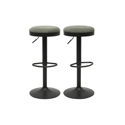 Tabourets de bar réglables en tissu chenille terre brûlée et métal (lot de 2) THOR MILIBOO