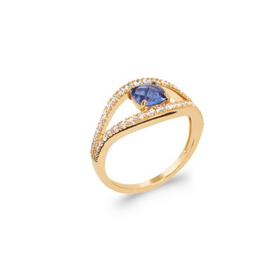 Bague améthyste et zirconias plaqué or DAXON