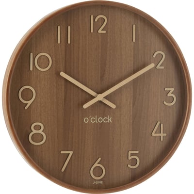 Horloge murale ronde en bois RECOLLECTION