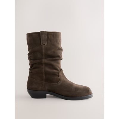 Bottines souples mi-hautes en cuir à enfiler NEXT
