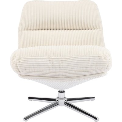 Fauteuil pivotant en velours cotelé et piètement chromé - JULIA HOMIFAB