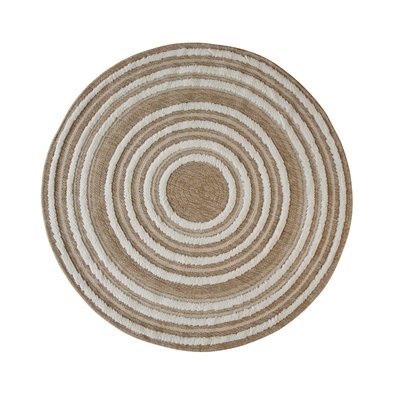 Tapis intérieur extérieur rond aspect jute motifs en relief  diamètre 90JUTE RELIEF CIBLE THE DECO FACTORY