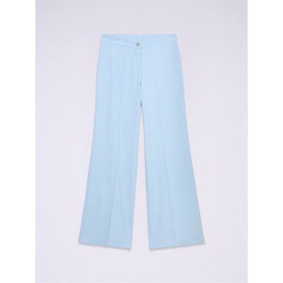 Pantalon palazzo réalisé en tissu crêpe fluide OLTRE