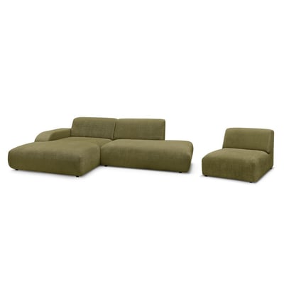 Canapé modulable 4 places en tissu texturé, SIRIUS BOBOCHIC