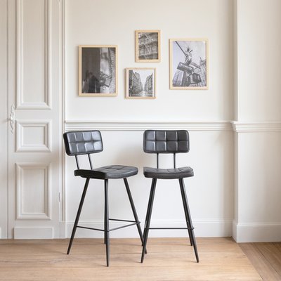Tabourets de bar en simili, lot de 2, Fernand, FERNAND HAPPY GARDEN