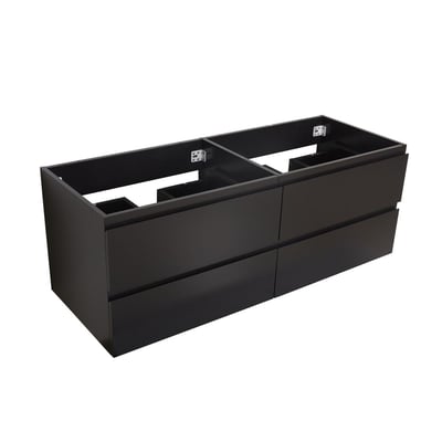 Meuble Sous Vasque Double MOB-IN Alaska - 120 Cm, Chêne Et MDF, Avec 2 Vasques Et Robinets - Pour Salle De Bain Moderne