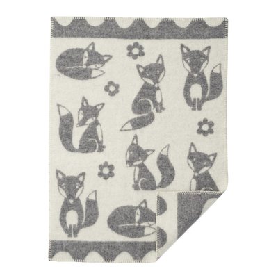 Plaid laine bébé renards  Fox KLIPPAN