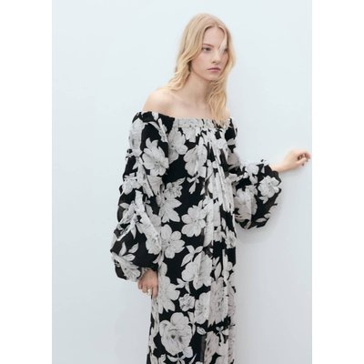 Robe bustier à fleurs MANGO