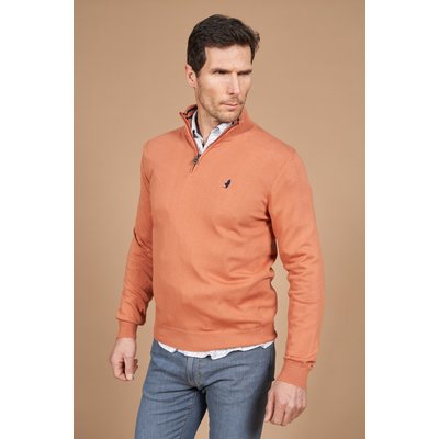 Pull 1/2 zip col montant en coton MCS