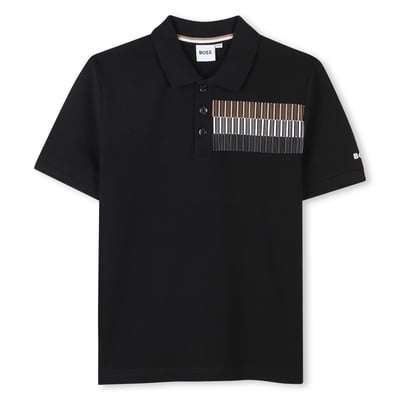 Polo taglio dritto a righe BOSS KIDSWEAR