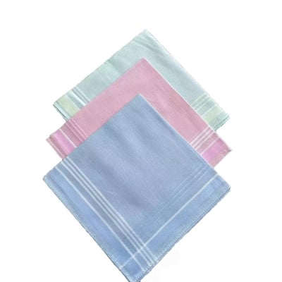 Lot de 12 mouchoirs femme pastel 29x29  100% coton DECORATIE
