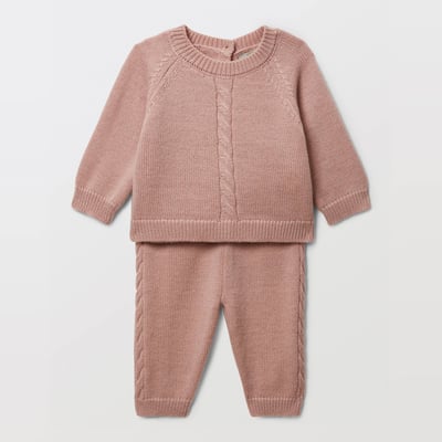 Ensemble pull et pantalon en tricot contenant de la laine BOUT'CHOU