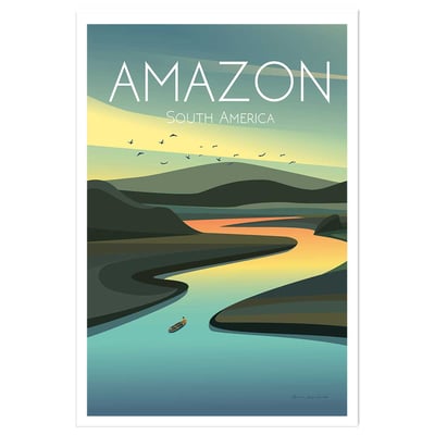 Affiche voyage Fleuve d'Amazonie HEXOA