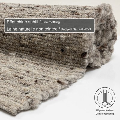 Tapis en laine chiné réversible tissé à la main - Alm Glueck THEKO