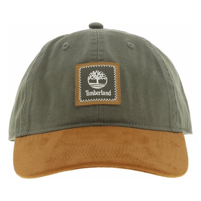 Casquette en coton kaki bicolore avec un patch de la marque à l'avant TIMBERLAND