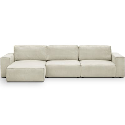 Canapé d'angle modulable 5 places en velours côtelé - Harper Mod HOMIFAB