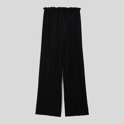 Pantalon large plissé uni MONOPRIX