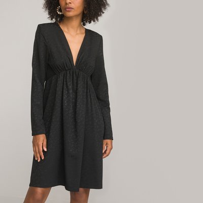 Abito corto svasato, scollo a V, maniche lunghe LA REDOUTE COLLECTIONS