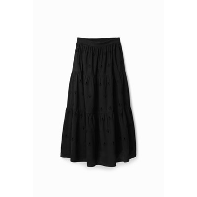 Jupe midi broderie suisse DESIGUAL