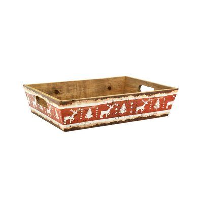 Plateau en bois et papier verni Noël AUBRY GASPARD