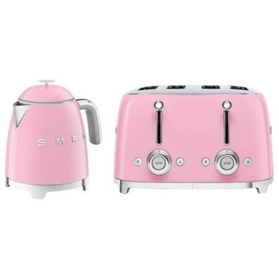 Retro Style 0.8L Mini Kettle & 4-Slice Toaster Set SMEG